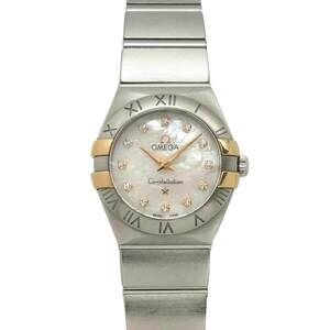 Omega Constellation Brushed Two-Tone 123 20 24 60 55 005 Women's Watch 12P Di...